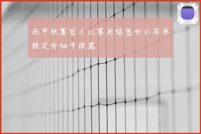 西甲联赛官方比赛用球售价公布单颗定价细节披露
